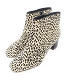 クラークス clarks Sheer Flora 2 シアフローラ2 ショートブーツ ハラコレザー ダルメシアンアニマルプリント ジッパー 箱付き UK7 25.5cm アイボリー 黒 ブラック /MW ■GY32
