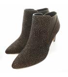 クラークス clarks Laina Violet ライナバイオレット サイドゴアブーツ ショートブーツ ハラコレザー ヒール 総柄 箱付き UK5.5 D 24cm 茶 ブラウン 26146165 /MW ■GY32