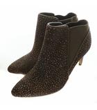 クラークス clarks Laina Violet ライナバイオレット サイドゴアブーツ ショートブーツ ハラコレザー ヒール 総柄 箱付き UK4.5 D 23.5cm 茶 ダークブラウン /MW ■GY32