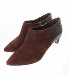 クラークス clarks Ellis Viola エリスビオラ ショートブーツ コンフォートブーツ Cushion Plus スエード レザー ジッパー 箱付き UK4.5 D 23.5cm えんじ ボルドー バーガンディ /MW ■GY32