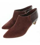 クラークス clarks Ellis Viola エリスビオラ ショートブーツ コンフォートブーツ Cushion Plus スエード レザー ジッパー 箱付き UK4 D 23cm えんじ ボルドー バーガンディ /MW ■GY32