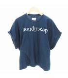 Tシャツ カットソー ロゴ 刺繍 1 青 ブルー系 /HO
