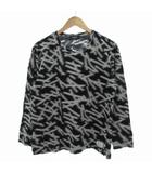 ポールスミスジーンズ Paul Smith JEANS Tシャツ カットソー 長袖 総柄 L グレー 黒 ブラック /UO
