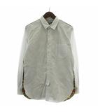 ジュンヤワタナベマン JUNYA WATANABE MAN コムデギャルソン COMME des GARCONS シャツ 長袖 ストライプ 迷彩 カモフラ 切り替え XS 青 ブルー カーキ WB-B019 /XZ ■GY04