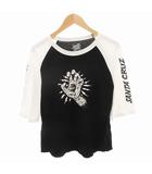 サンタクルーズ SANTA CRUZ Tシャツ カットソー ロゴ プリント 五分袖 L 黒 白 ブラック ホワイト /HO