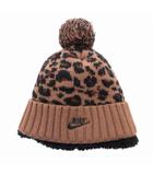 ナイキ NIKE NSW カフド POM フューチュラ ビーニー ニットキャップ 帽子 総柄 茶 ブラウン DM8403-256 /HO