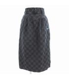 ナイキ NIKE タイトスカート イージー ナイロン ひざ丈 総柄 S 黒 ブラック ダークグレー /UD