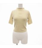 マメクロゴウチ  Mame Kurogouchi ユニクロ サマーニット シースルー モックネック S ベージュ /JS