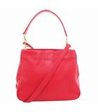 エル ELLE ハンドバッグ ショルダー 2WAY 斜め掛け ロゴ レザー 赤 レッド /GV