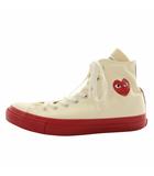 コンバース CONVERSE × プレイコムデギャルソン PLAY COMME des GARCONS オールスター 2022年製 スニーカー キャンバス ハイカット ロゴ US9.5 28cm アイボリー 赤 レッド 1SD020 /XZ ■GY03