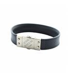ルイヴィトン LOUIS VUITTON ブラスレ チェックイット M6606D ブレスレット アクセサリー バングル ダミエ レザー 黒 ブラック ■GY12 /MQ ■OH