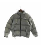 ザノースフェイス THE NORTH FACE ヌプシ ダウンジャケット 長袖 ロゴ ジップアップ スタンドカラー フード M グレー ■GY12 /MQ