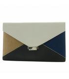 セリーヌ CELINE ダイアモンドクラッチ クラッチバッグ セカンドバッグ ハラコ レザー ロゴ 白 ホワイト マルチカラー /KW ■OH ■GY37