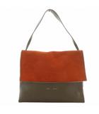 セリーヌ CELINE オールソフト ショルダーバッグ ワンショルダー レザー スエード ロゴ オレンジ 茶 ブラウン /KW ■OH ■GY37