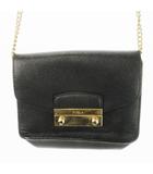フルラ FURLA メトロポリス チェーン ショルダー バッグ ポシェット レザー 黒 ブラック /CK7