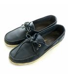  MOCASSINI ARTIGIALI デッキシューズ ローファー ローカット レザー イタリア製 41 25.5cm 紺 ネイビー 白 ホワイト TKAM-PELLE /MP