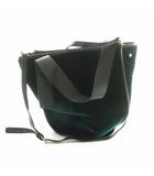  ザ・ディレッタント the dilettante ハンドバッグ トートバッグ ショルダーバッグ 2WAY ベロア レザー 皮革 緑 グリーン 黒 ブラック /MP