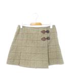 バーバリー ロンドン BURBERRY LONDON キュロット ショートパンツ ベルトデザイン ウール ストレッチ ロゴ刺繍 チェック 総柄 女の子 ガールズ 140A 茶 ブラウン /AH16