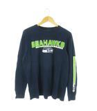  TEAM APPAREL NFL SEATTLE SEAHAWKS Tシャツ カットソー ロンT クルーネック 長袖 プリント L 紺 ネイビー /AO15
