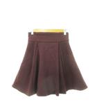 スナイデル SNIDEL フレアスカート ミニ バックゴム ポイントプリーツ 厚手 1 S 赤 ボルドー /AH15