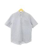 ブルックスブラザーズ BROOKS BROTHERS ボタンダウンシャツ 半袖 ハーフボタン サッカー生地 ギンガムチェック M 青 ブルー /AH13