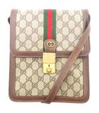 グッチ GUCCI オールドグッチ ヴィンテージ GGスプリーム シェリーライン ショルダー バッグ インターロッキング 総柄 茶 ブラウン /AE ■GY18