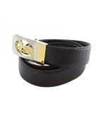 セリーヌ CELINE ベルト レザー 馬車 バックル ゴールド金具 ロゴ 茶 ブラウン ■GY04 /MQ