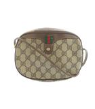 グッチ GUCCI 34 007.58.6112 オールドグッチ ショルダーバッグ 斜めがけ ロゴ PVC レザー GG 茶 ブラウン ■GY04 /MQ ■OH
