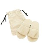 マックスマーラ MAX MARA ノベルティ スリッパ ルームシューズ 収納袋付き ネップ ロゴ刺繍 ベージュ /MN1 ■GY99