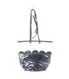 ロージーモンスター RosyMonster ショルダーバッグ ワンショルダー クロスボディ キャンバス ビニール 透け感 スカラップ リボン 紺 ネイビー /CK7 ■GY99