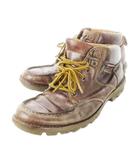 クラークス clarks ショートブーツ レザー 革 レースアップ モカシン 外羽 ロゴ ワーク 7 25.0cm 茶 ブラウン /CK8 ■GY99