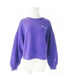 チャンピオン CHAMPION REVERSE WEAVE トレーナー スウェット ラウンドネック 長袖 ショート丈 オーバーサイズ ロゴ刺繍 Cロゴワッペン M 紫 パープル /AO3 ■GY99