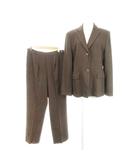 アクアスキュータム AQUASCUTUM シングルスーツ セットアップ 上下 テーラードジャケット 総裏地 パンツ スラックス ウール 大きいサイズ 3F 茶 ブラウン /AH24 ■GY99