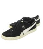 Clyde スエードスニーカー レースアップ 切替 ロゴ 24.0cm 黒 ブラック /CK20 ■GY99