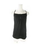 バーバリーブルーレーベル BURBERRY BLUE LABEL カットソー ホルターネック ノースリーブ ストレッチ ロゴ刺繍 38 M 黒 ブラック /AO5 ■GY99