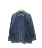 エドウィン EDWIN カバーオール デニムジャケット ステンカラー ロゴ刺繍 ワンポイント L 青 インディゴブルー /AH7 ■GY99