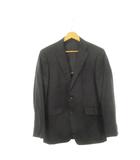 パッゾ PAZZO collection N.MASAKI テーラードジャケット 総裏地 ウール シングル センターベント ストライプ 92 80 170 A5 黒 ブラック /AH8 ■GY99