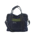 イザック Y'saccs POUR TOUS デニムトートバッグ ショルダー 2WAY インディゴ ロゴ 紺 ネイビー ■GY30 /MQ