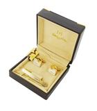 ヴァレンティノ ヴァレンチノ  VALENTINO Valentino Rudy 2点セット タイピン ネクタイピン カフスピン ロゴ刻印 Vカット ゴールドカラー /CK19 ■GY99