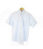 ブルックスブラザーズ BROOKS BROTHERS ワイシャツ Yシャツ ボタンダウン 半袖 コットン 無地 15 青 ブルー /AO8 ■GY99