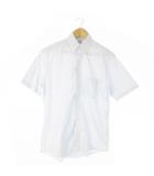 ブルックスブラザーズ BROOKS BROTHERS ワイシャツ Yシャツ ボタンダウン 半袖 コットン チェック 総柄 15 青 ブルー /AO9 ■GY99