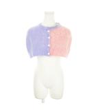 ディースクエアード DSQUARED2 23AW モヘヤミニケープ クロップドカーディガン マント ニット 透かし編み 配色 ロゴプレート 小さいサイズ XXS マルチカラー /AH1 ■GY30