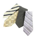 ジョルジオアルマーニ GIORGIO ARMANI KENZO Calvin Klein HERNO ネクタイ 4本セット シルク 絹 ストライプ 総柄 チェック 黒 ブラック /CK3 ■GY99