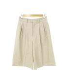 スピック&スパン Spick&Span ハーフパンツ バミューダパンツ ワイド スラックス ダブルタック ウール ストレッチ 薄手 38 M グレージュ /AH21 ■GY99
