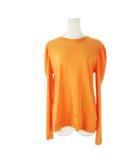 チノ CINOH COSMORAMA PUFF SLEEVE T-SHIRT カットソー ラウンドネック 長袖 パフスリーブ 38 M オレンジ /CK23 ■GY55