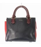 ポールスミス PAUL SMITH ハンドバッグ 2way ショルダーバッグ レザー 革 ロゴ 配色 紺 ネイビー /CK21 ■GY35