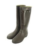 エーグル AIGLE レインブーツ ロング フラット ベルト ロゴ 36 23cm 茶 ブラウン /AO4 ■GY35