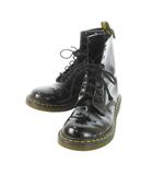 ドクターマーチン DR.MARTENS 8ホールブーツ エナメル レースアップ ステッチ 5 24.0 黒 ブラック /CK11 ■GY35