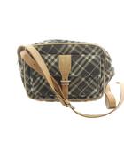 バーバリーブルーレーベル BURBERRY BLUE LABEL カメラバッグ ショルダーバッグ 斜めがけ レザー キャンバス チェック柄 ロゴ 茶 ブラウン ■GY43 /MQ