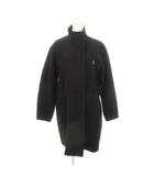 ジョルジオアルマーニ GIORGIO ARMANI コート スタンドカラー ドローコード エルボーパッチ ウール 42 M 黒 ブラック /AH26 ■GY99